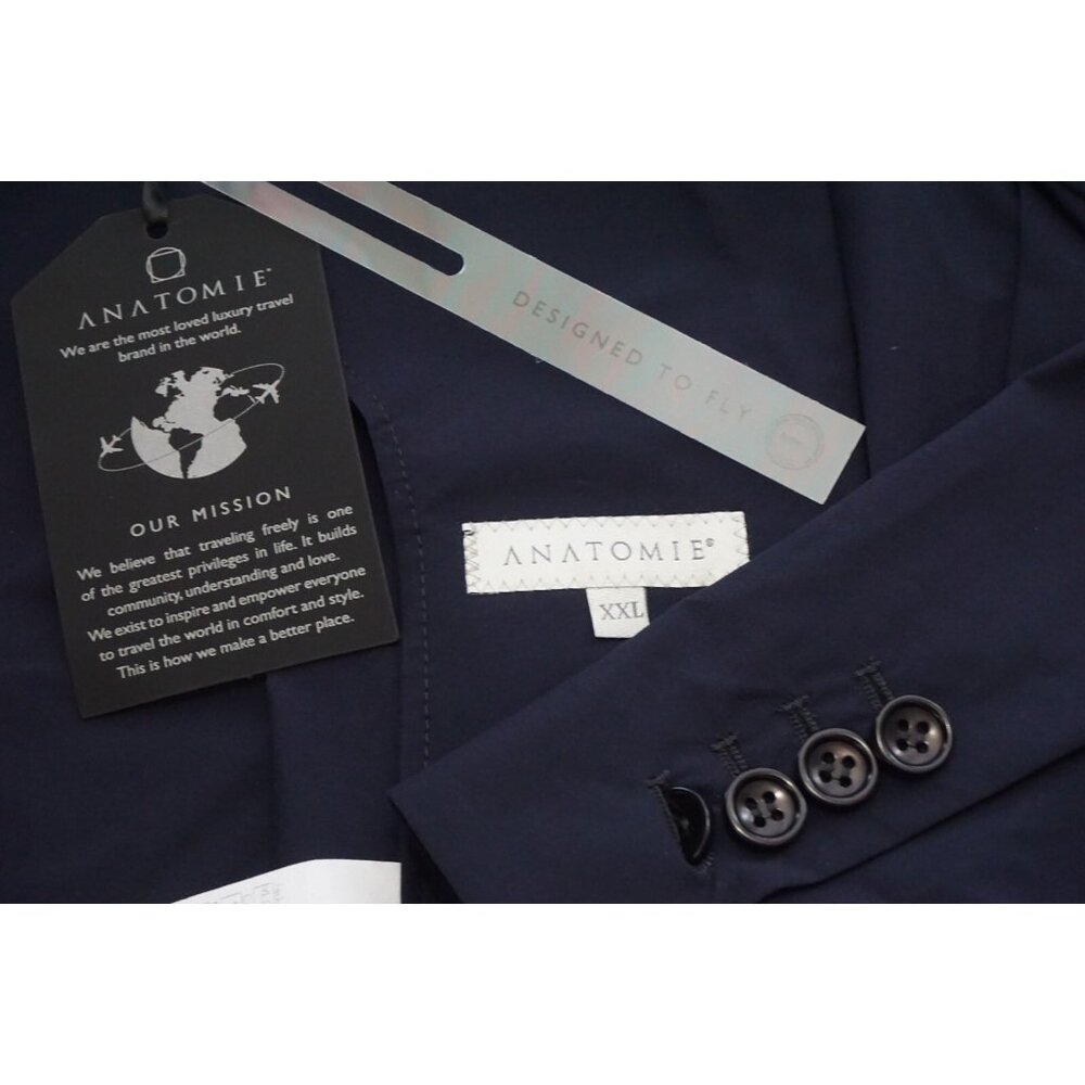 Anatomie Hemmingway Lightweight Travel Sport Coat Jacket Navy Blue XXL 2XL NEW